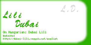 lili dubai business card